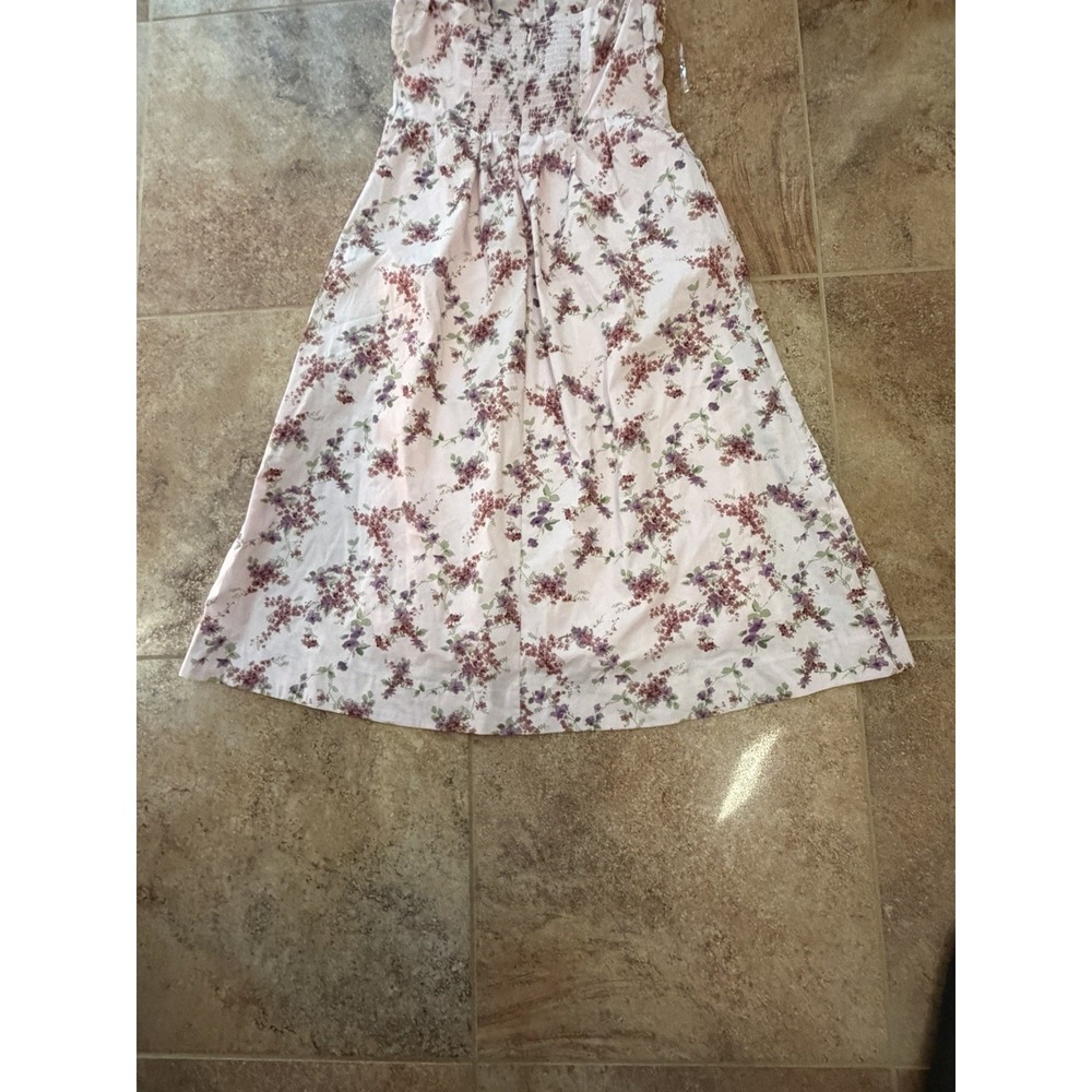 Wild Fable Strapless Floral Midi Dress Sweetheart Neckline Pink Size M NWT - Picture 7 of 10